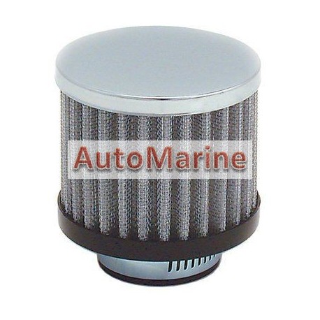 Air Filter Breather - Chrome - 12mm Outlet