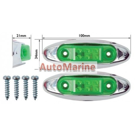 LED Trailer Marker Lamp - 6 LED - Green