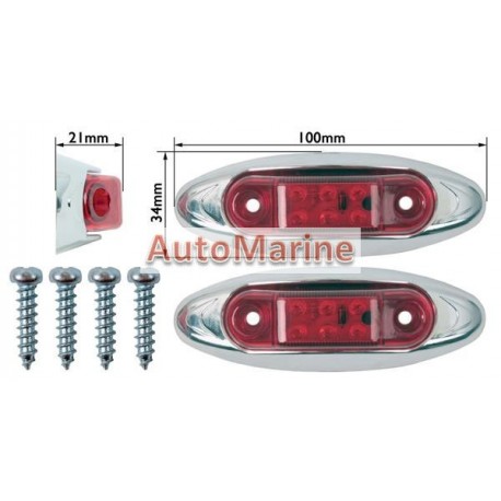 LED Trailer Marker Lamp - 6 LED - Red