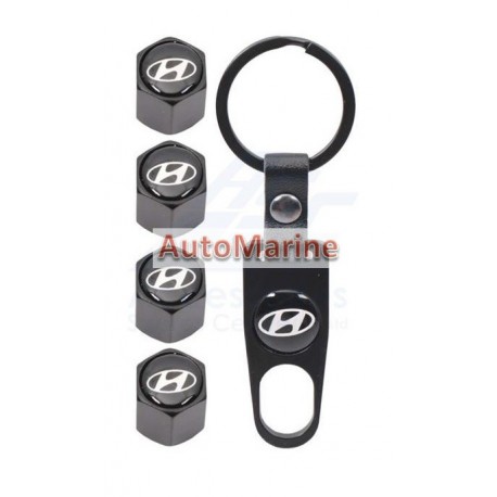 Valve Caps - Hyundai with Key Ring