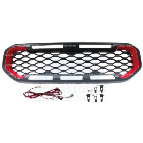 Ford Ranger Grille with LED's (Black / Red) T8 Only