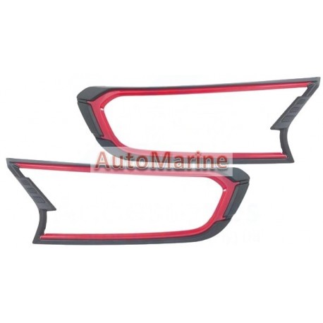 Ford Ranger (2015 Onward) Head Lamp Cover with Red Edging