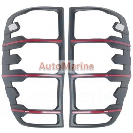 Ford Ranger (2015 Onward) Tail Lamp Cover Set - Red Edging