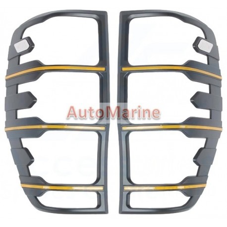 Ford Ranger (2015 Onward) Tail Lamp Cover Set - Yellow Edging