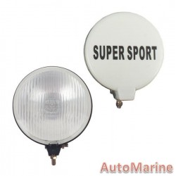 Single Round Spot Lamp with H3 Globe - Clear - 140mm