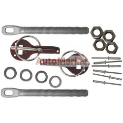 Bonnet Pin Kit - Red - Aluminum