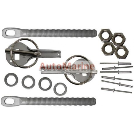 Bonnet Pin Kit - Siver - Aluminum