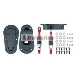 Hood Pin Kit - Black - Plastic with Aluminum Pins
