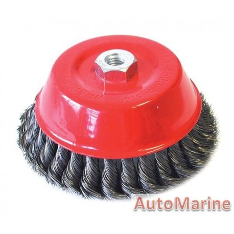 Cup Brush Knotted 150mm M14X2