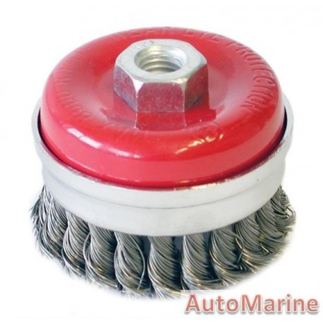 Cup Brush Knotted 75mm M14X2