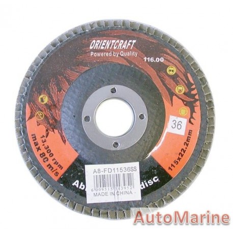 Flap Disc 115mm 36 Grit Stainless Steel
