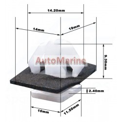 Panle Clip - 10mm x 12mm - Square Top - Hyundai