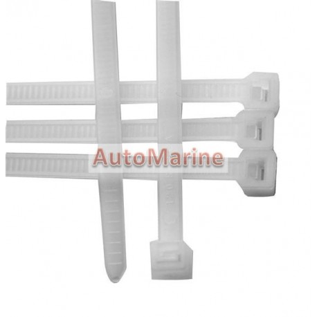 Cable Ties - 104mm x 2.5mm - 100 Pieces - White