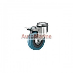 Rubber Castor - 125mm - Bolt Hole / Swivel with Brake