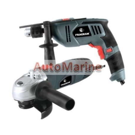 Angle Grinder (650W) + Impact Drill (500W) Combo Set