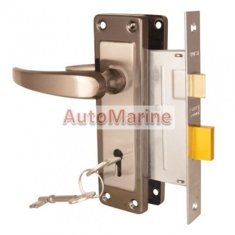 Steel Handle 2 Lever Lock Set - Ruby - Black Nickle