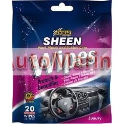Shield Sheen Vinyl, Plastic and Rubber Care Wipes - Luxury