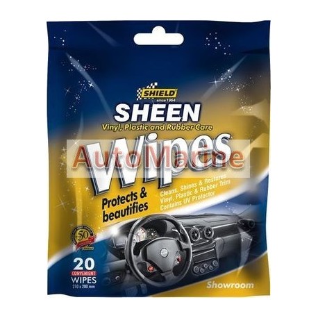 Shield Sheen Vinyl, Plastic and Rubber Care Wipes - Showroom