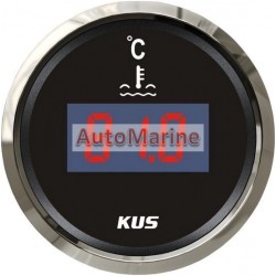 Kus Digital Water Temperature Gauge - 52mm - Black Face with Silver Bezel