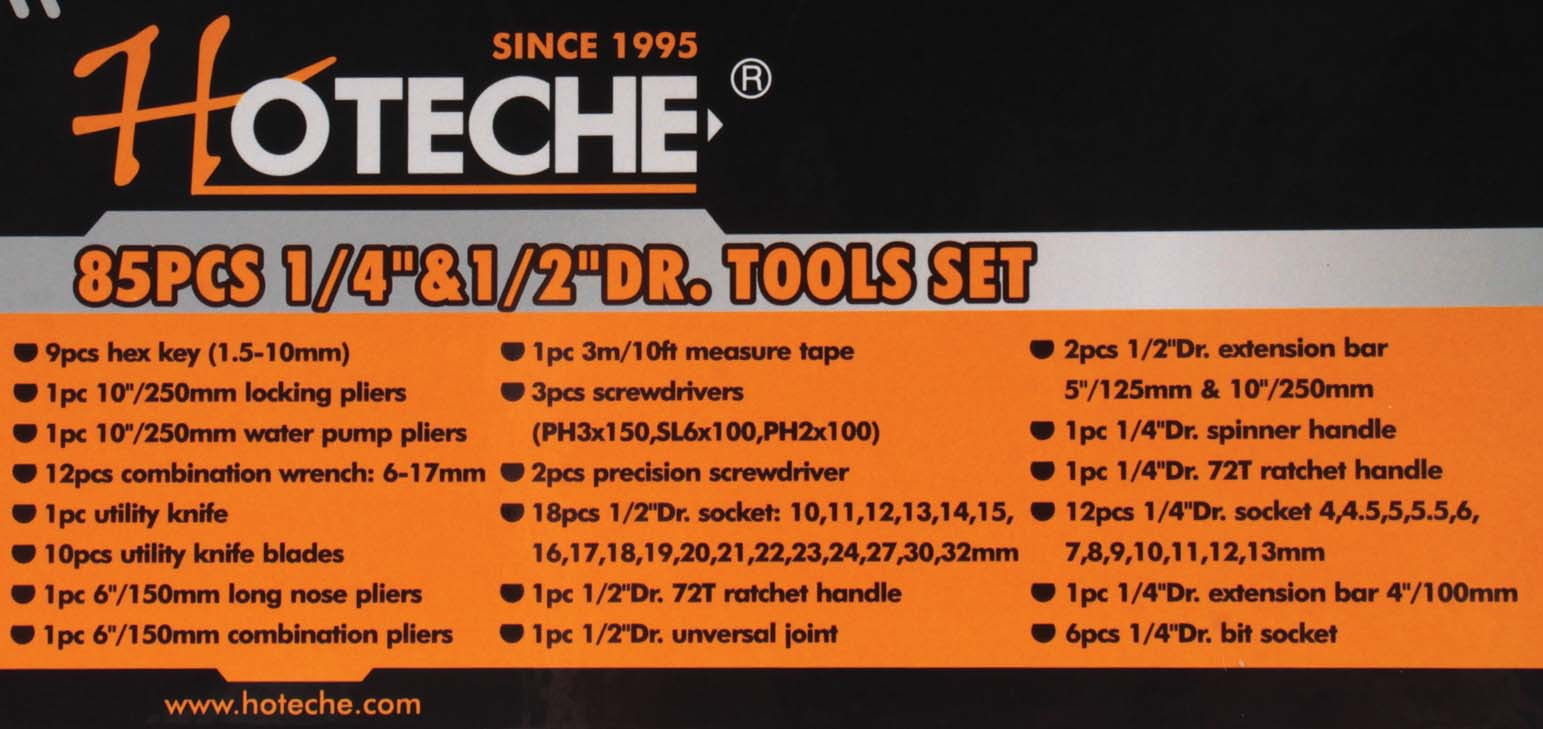 Other Tools & Kits Tool Kit in 5 Tray Tool Box (85 Piece) Hoteche