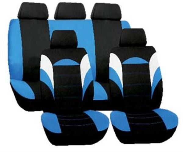 Seat Covers 9 Piece RACER Seat Cover Set Blue and Black for sale in